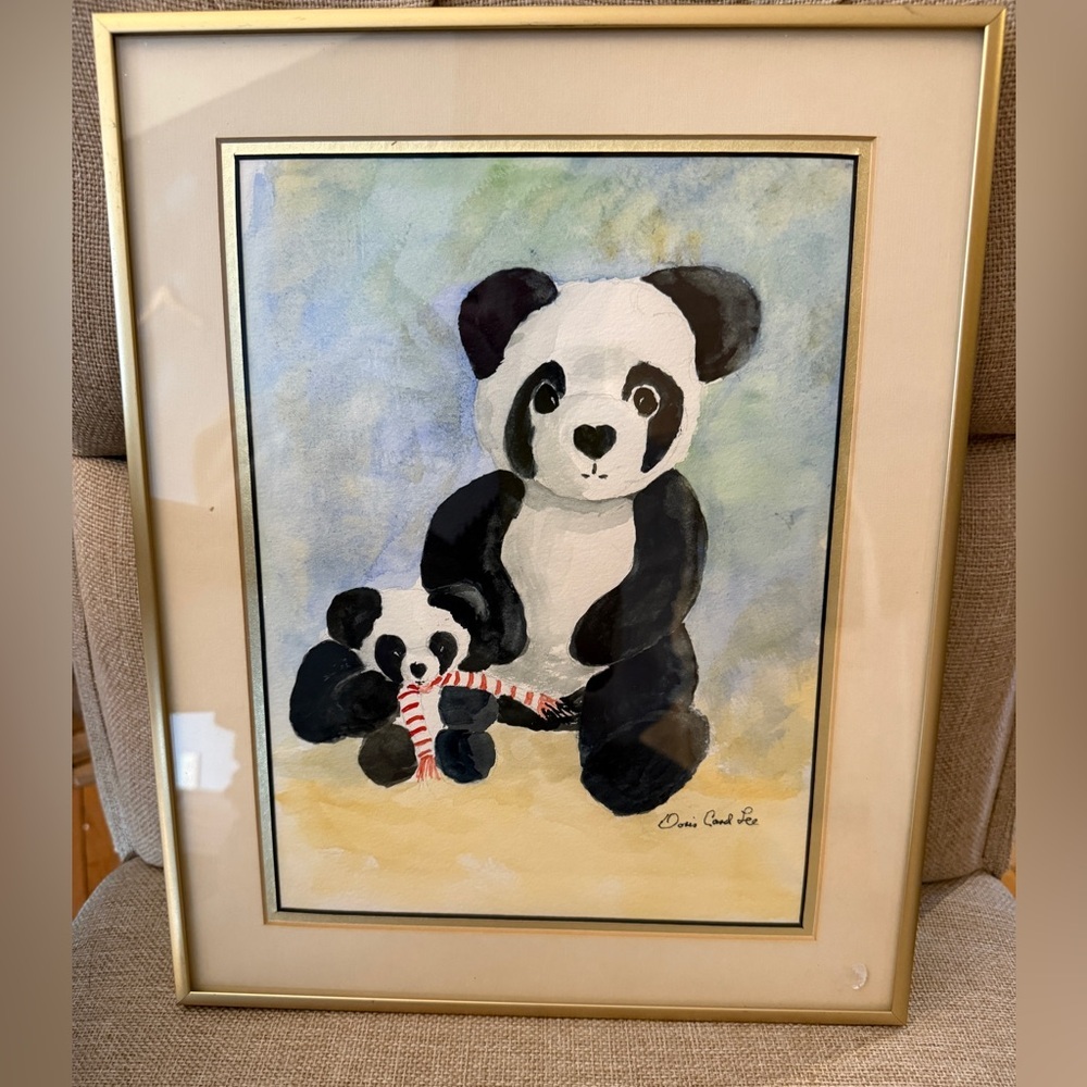 Doris Card Lee Framed Panda Bear First Outing Art Print